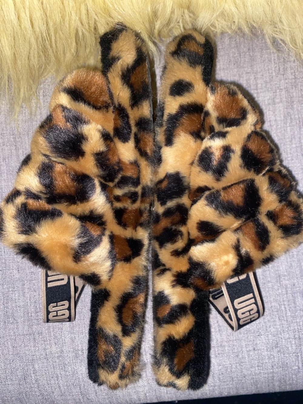 UGG Fluff Yeah Leopard Print Slide Sandals - Picture 6 of 8